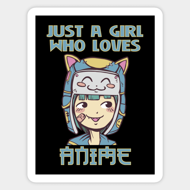 Just a Girl who Loves Anime Sticker by deificusArt